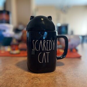 Rae Dunn Scaredy Cat Black Mug Brand New Halloween
